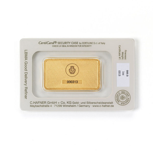 1 oz Goldbarren, C. Hafner (geprägt)