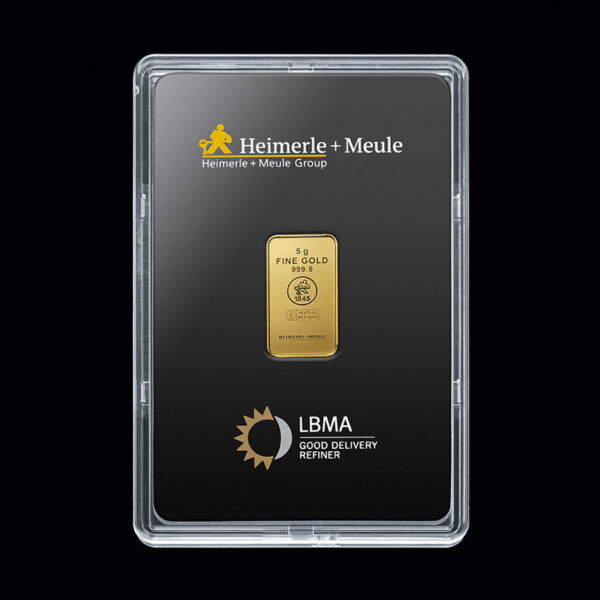 5 g Goldbarren, Heimerle + Meule (geprägt)